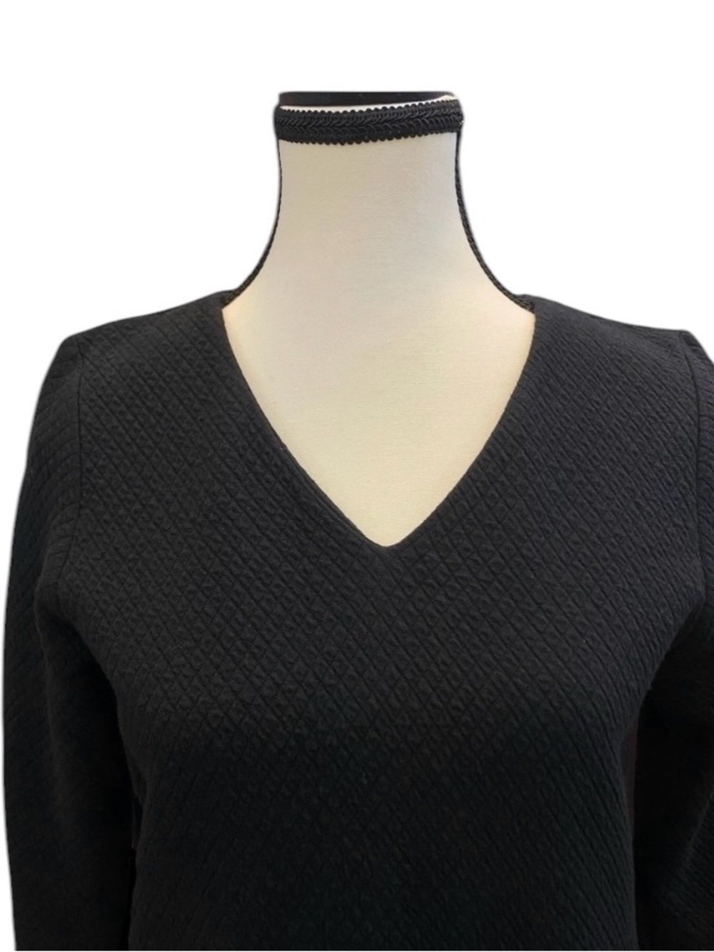 Ganni black textured stretch cotton Windsor dress mint condition size S